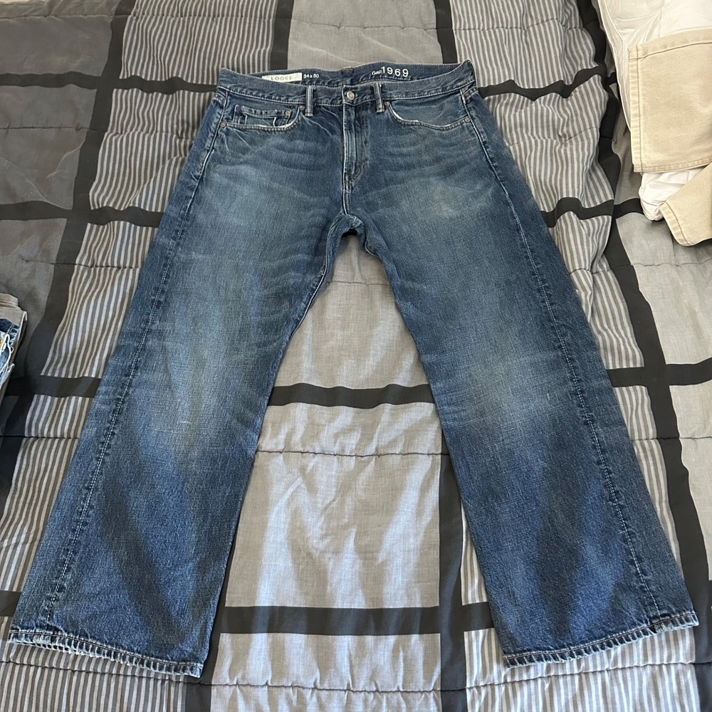 Gap 1969 Mens Loose Fit Denim Jeans 34x30